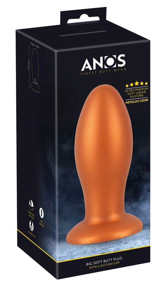 Analplug Soft Butt Plug with suction cup fremstillet af flydende silikone