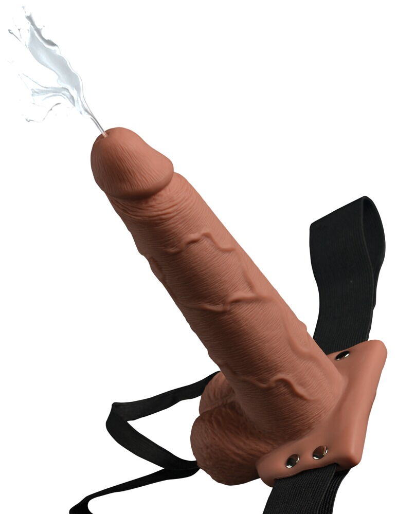 7,5" Hollow Squirting Strap-on with Balls