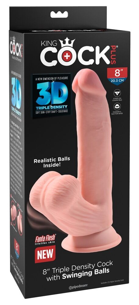 Triple Density dildo med svingende testikler