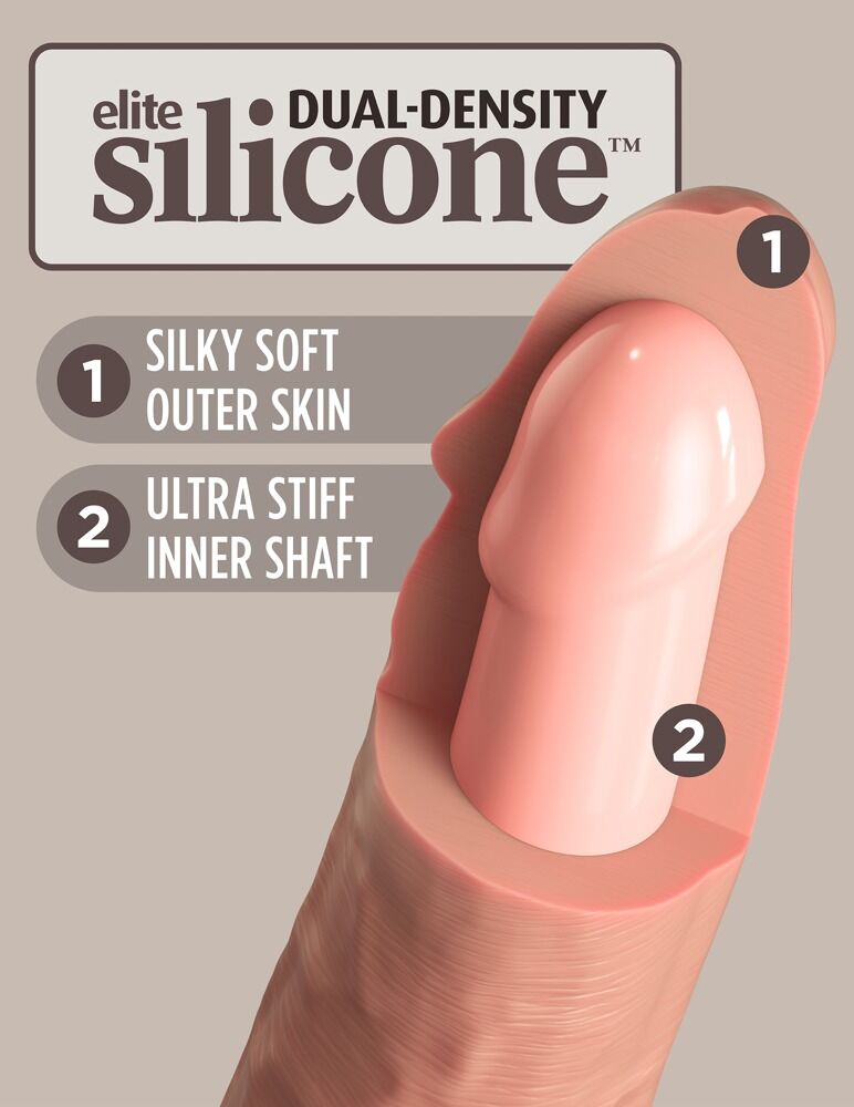 6“ Vibrating + Dual Density Silicone Cock