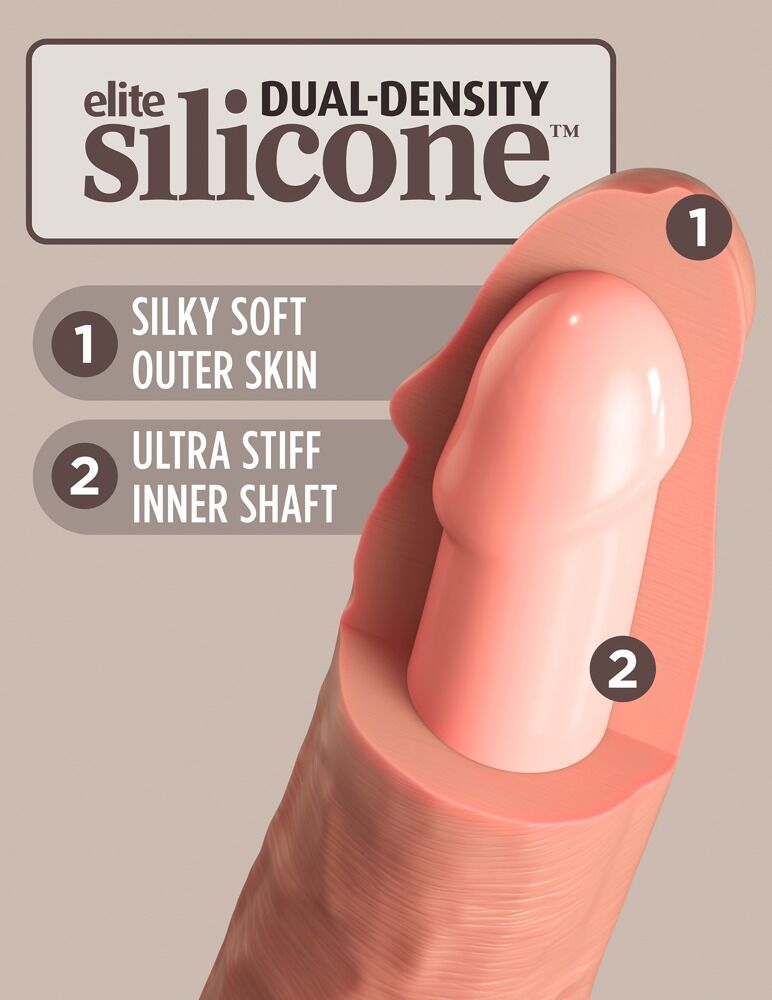 7“ Vibrating + Dual Density Silicone Cock with Remote