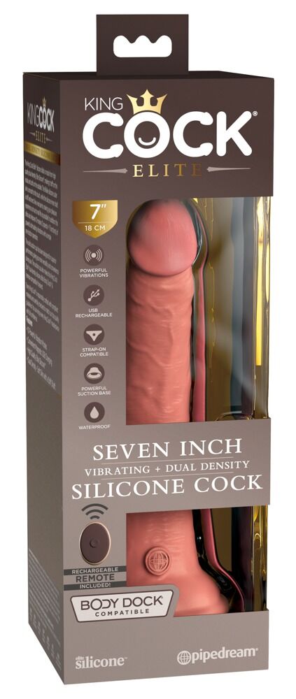 7“ Vibrating + Dual Density Silicone Cock with Remote