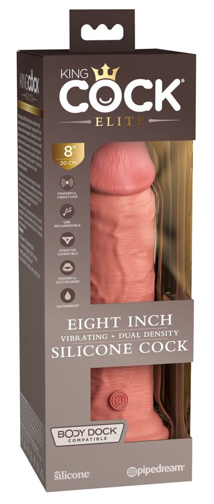 8“ Vibrating + Dual Density Silicone Cock