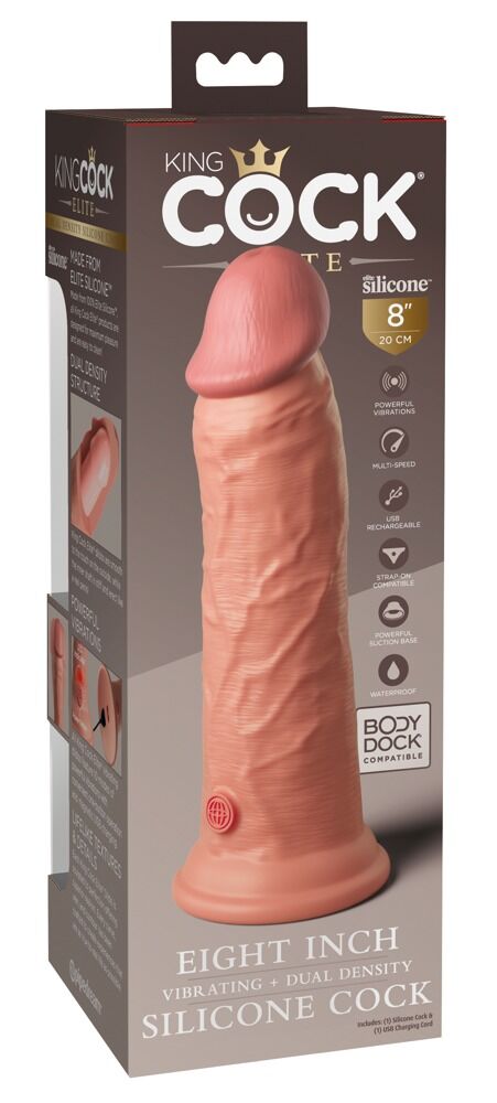 8“ Vibrating + Dual Density Silicone Cock