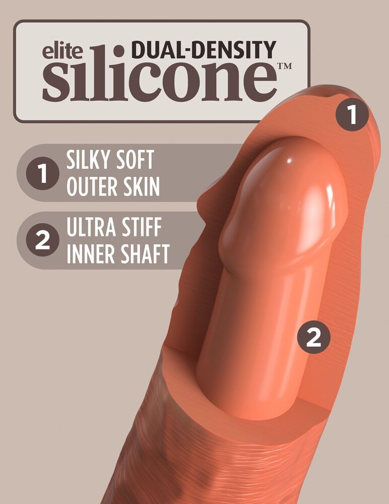 8“ Vibrating + Dual Density Silicone Cock