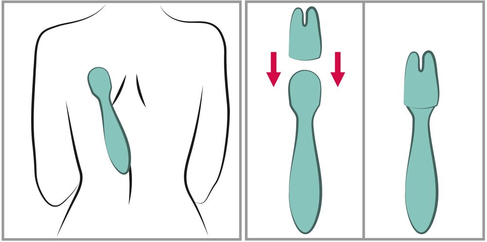 Massagestav "Canna" med 3 tilbehør