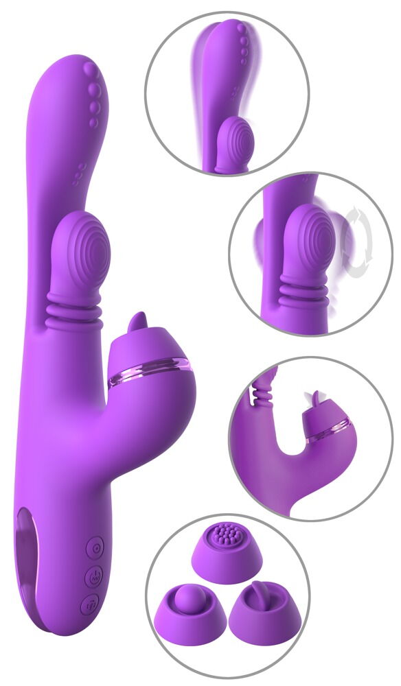 Rabbitvibrator "IntiMotion Pulse Pro" inklusive 3 klitoris-påsætninger