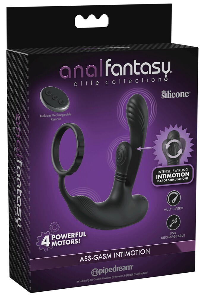 Analvibrator "Ass-Gasm IntiMotion“ med fjernbetjening