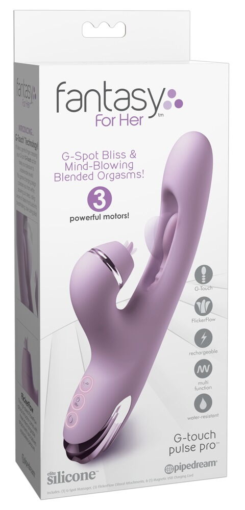 Rabbit vibrator "G-Touch Pulse Pro“ inklusive 3 klitorishoveder