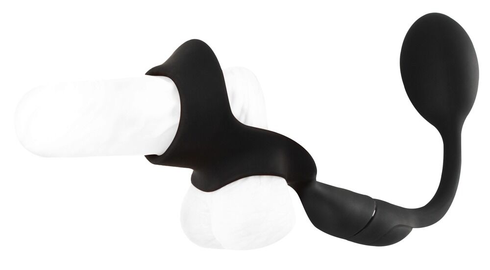 Penis-/testikelring Cock Ring with RC Butt Plug med vibro-analplug, trådløs fjernbetjening