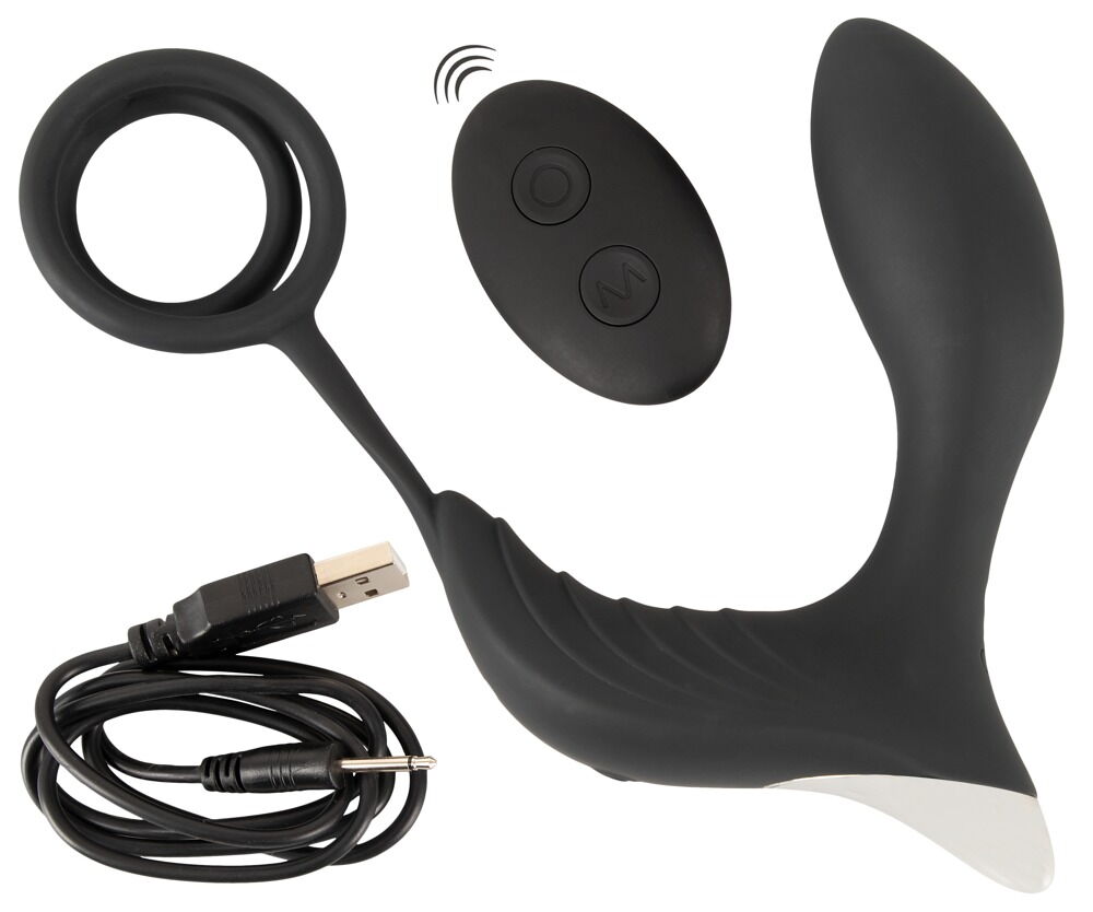 RC Prostata vibrator med penis- og testikelring