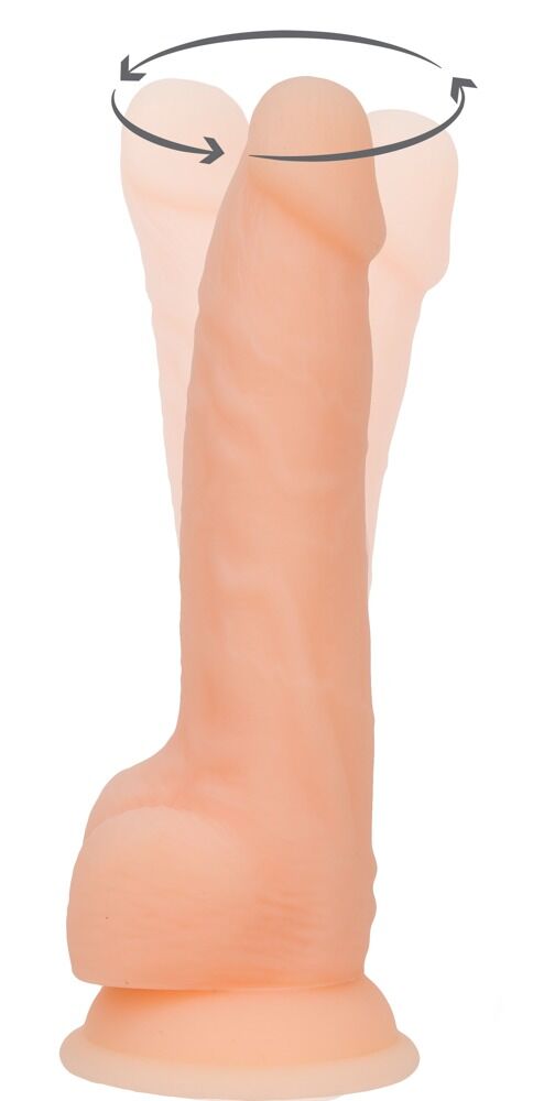 8" Roterende og vibrerende naturdildo