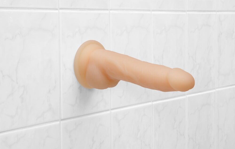 8" Roterende og vibrerende naturdildo