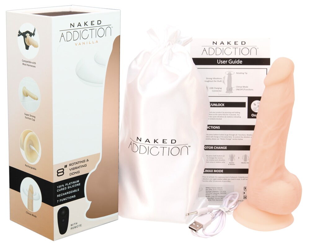 Naturlig vibrator "8" roterende og vibrerende dong" med sugekop