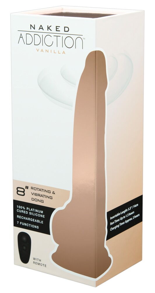 Naturlig vibrator "8" roterende og vibrerende dong" med sugekop