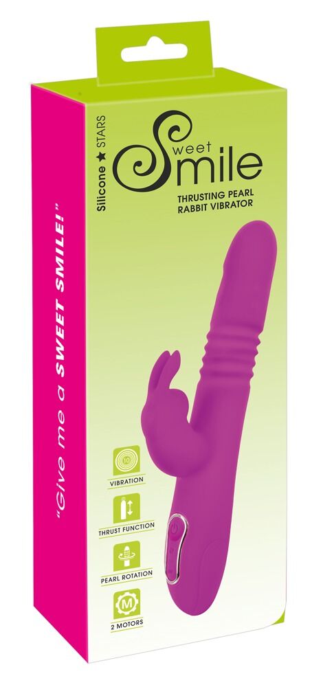 Rabbitvibrator Thrusting Pearl Rabbit Vibrator med stødende funktion og rotation