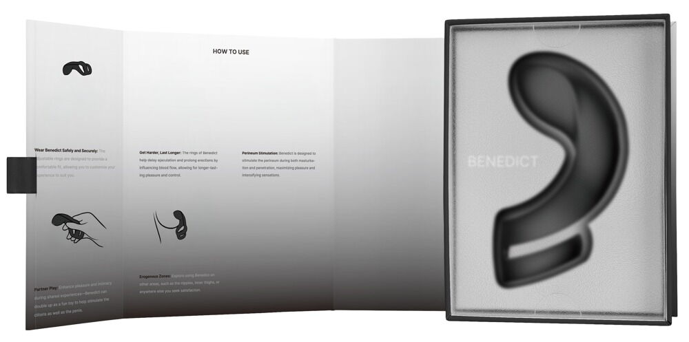 Penis-/testikelring Benedict med perineumvibrator