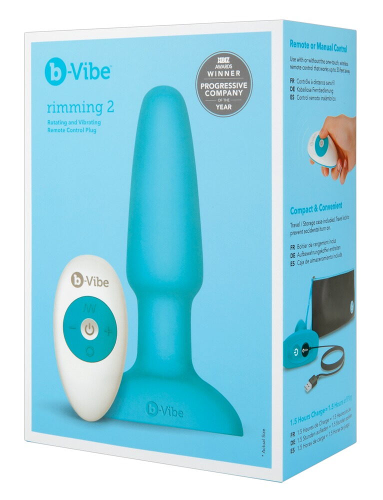 Anal plug "rimming" med vibration og rotation, radiofjernbetjening inkluderet