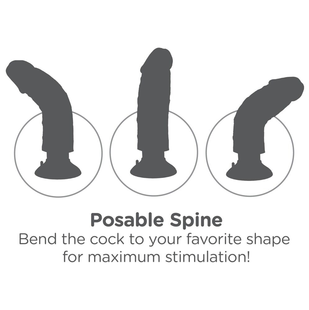 Naturvibrator „Vibrating Cock with Balls“ med sugekop, som kan skrues af