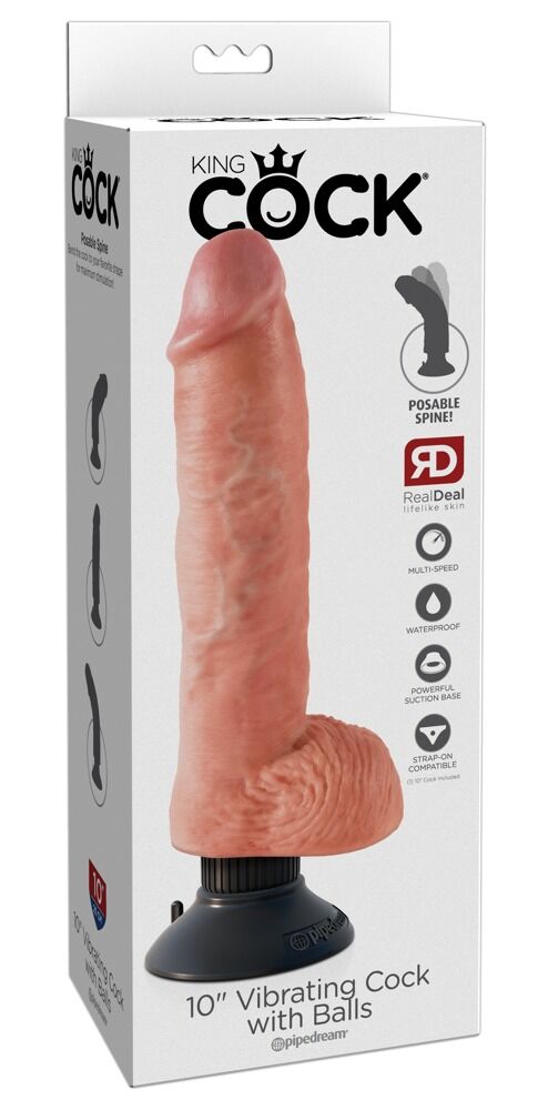 10" Vibrating Cock with Balls