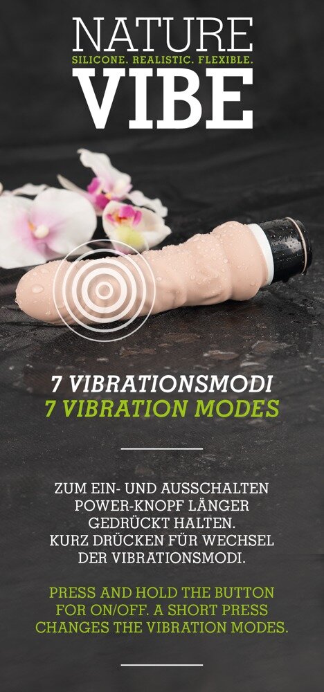 Naturvibrator ”Natur Vibe”, hudfarvet, 7 vibrationsindstillinger