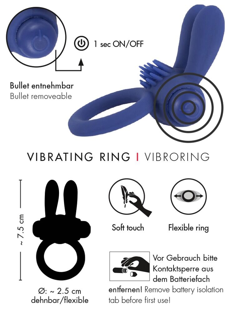 Vibro-penisring med klitorisstimulator