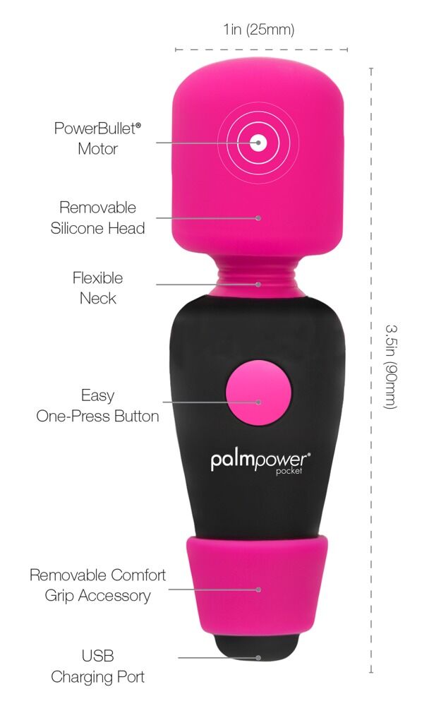 Massagestav "pocket" med fleksibel hals