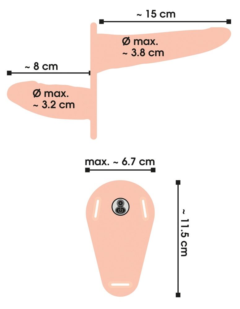 Vibrerende double strap-on