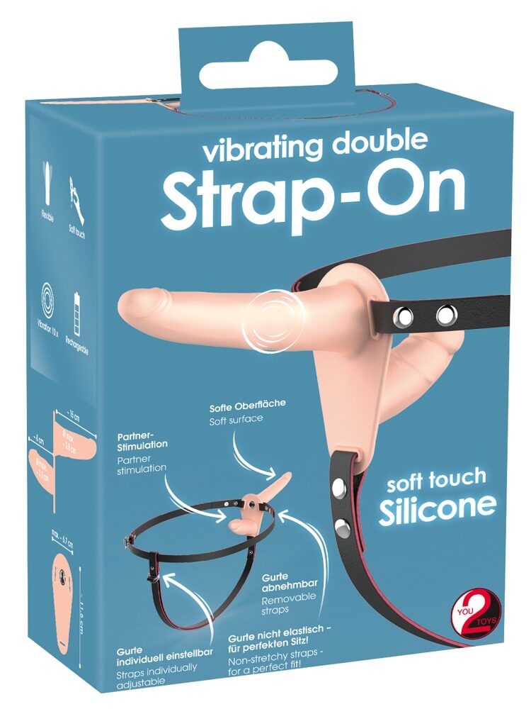 Vibrerende double strap-on