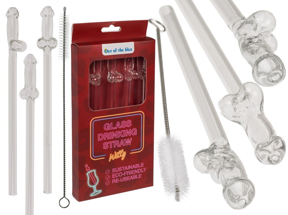 Glas-sugerør penis "Willy"