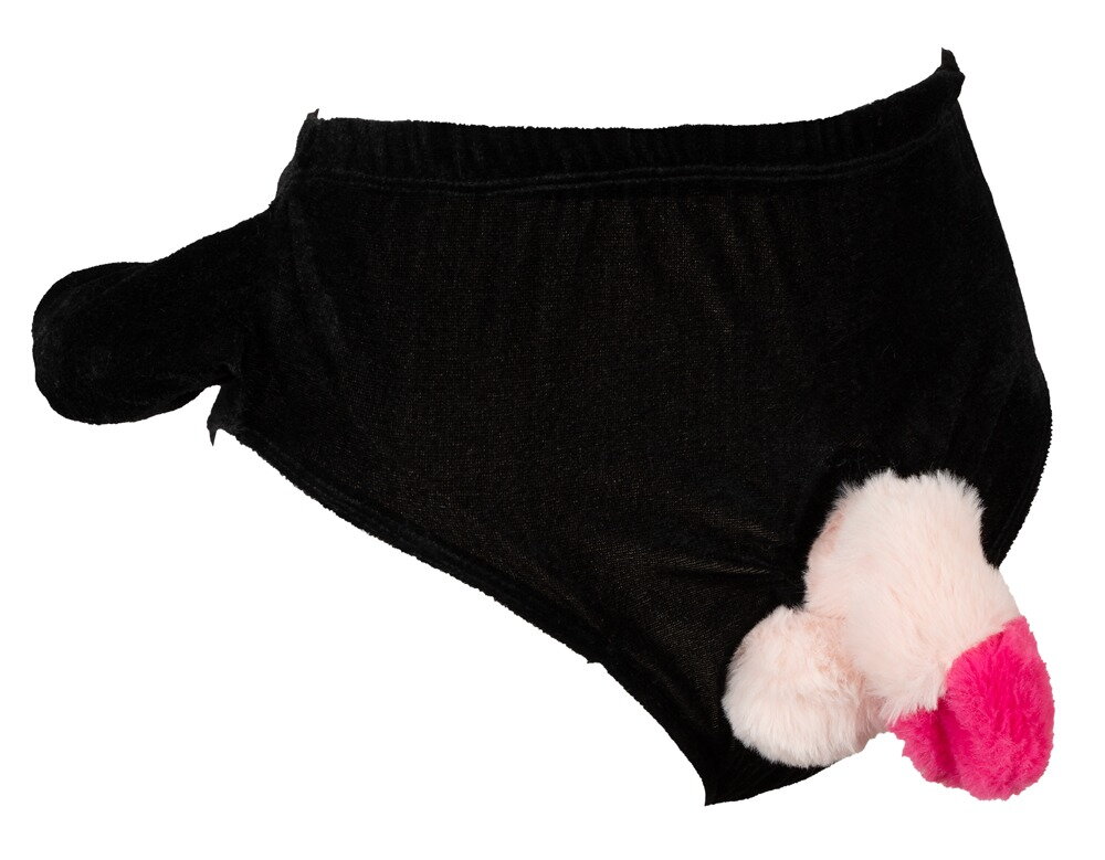 Gag-trusser med bevægelig plyspenis