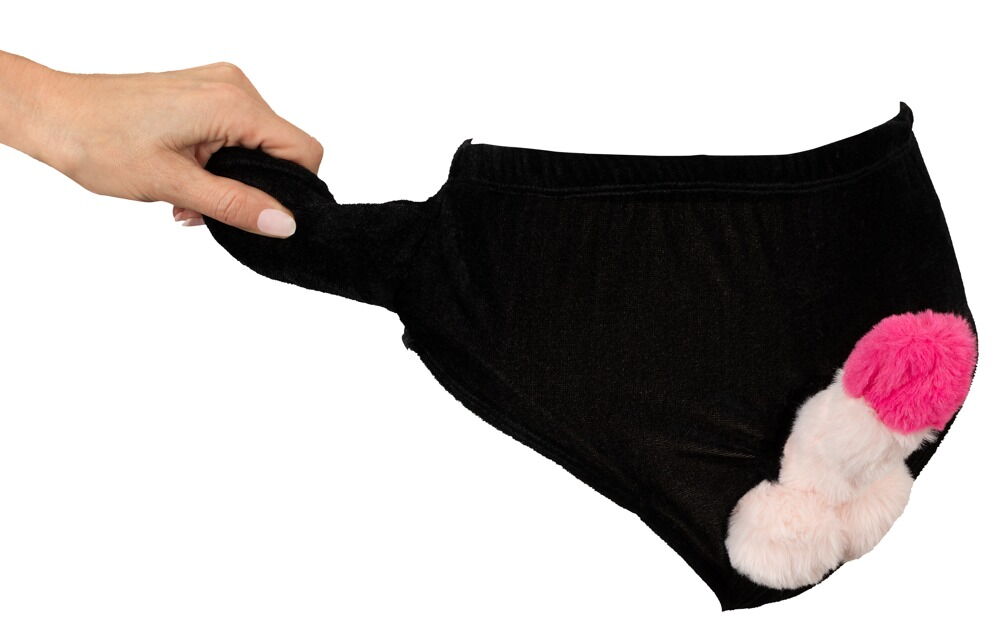 Gag-trusser med bevægelig plyspenis