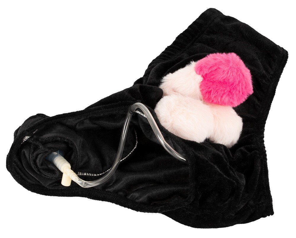 Gag-trusser med bevægelig plyspenis