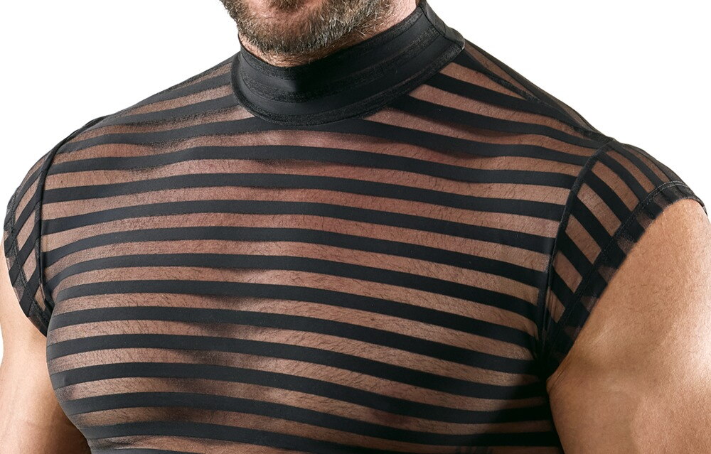 i et transparent stribet look