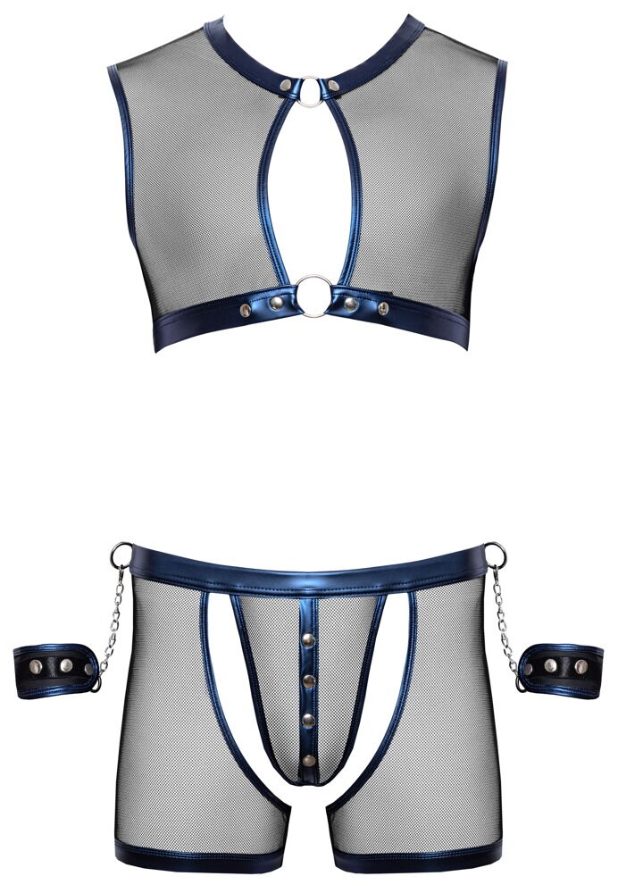 Net-top med net-pants og håndjern