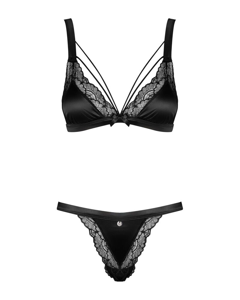 Bh plus streng "Eloissa" i satin med blonder