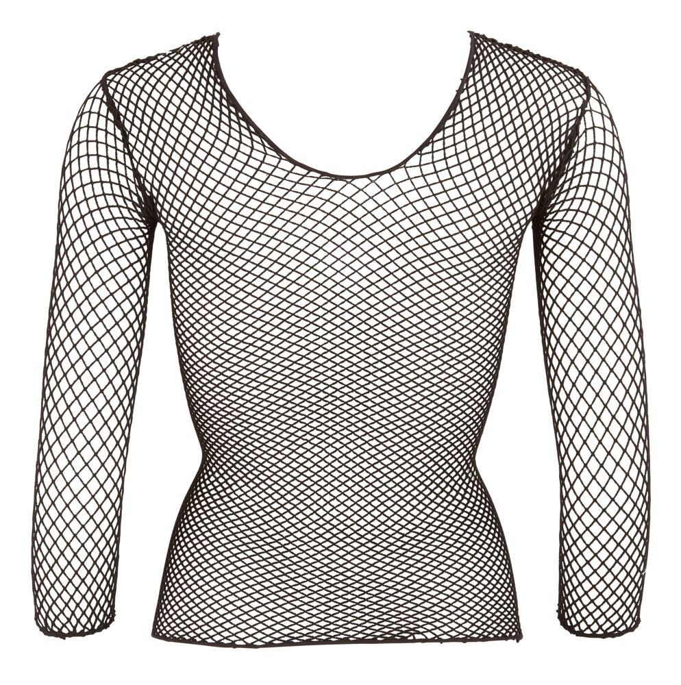 Shirt ud af Netsstof, elastisk, med 3/4-arm
