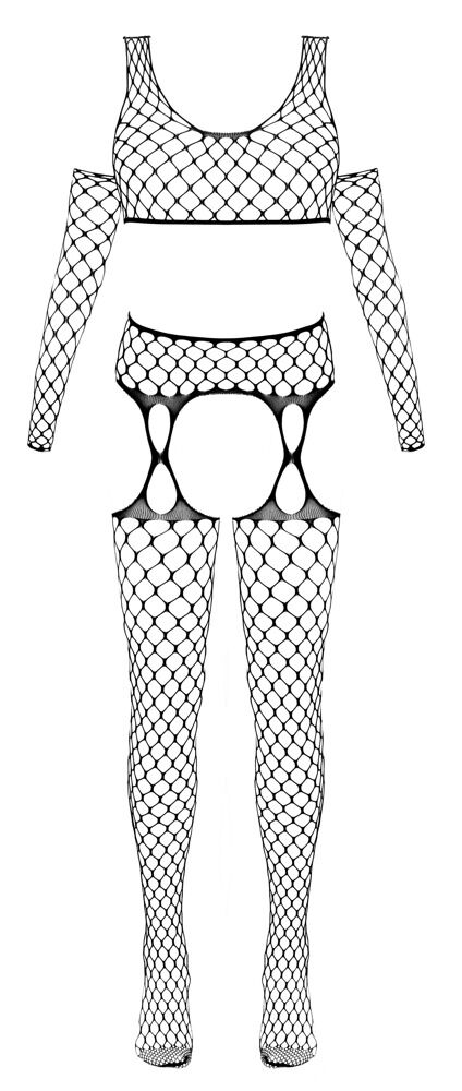 3-delt lingeri-sæt lavet af net