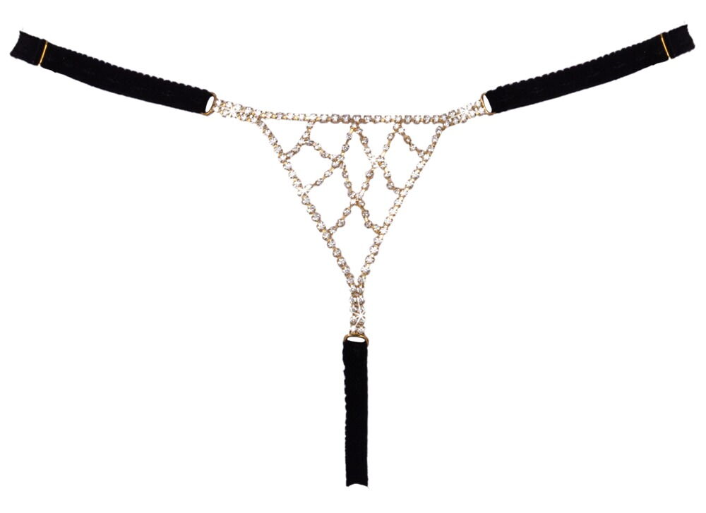 Streng med rhinestone-trekant bagpå