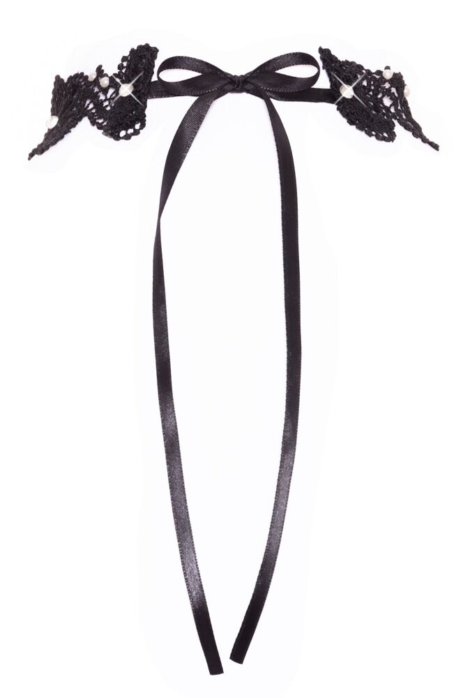 Halsbånd lavet af broderi i blondelook