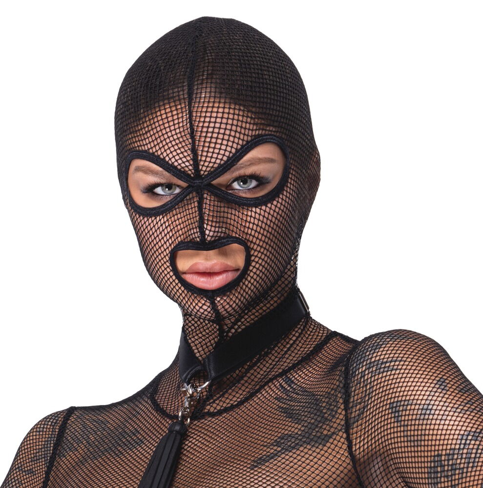Netskjorte med strømpeholdere og hovedmaske
