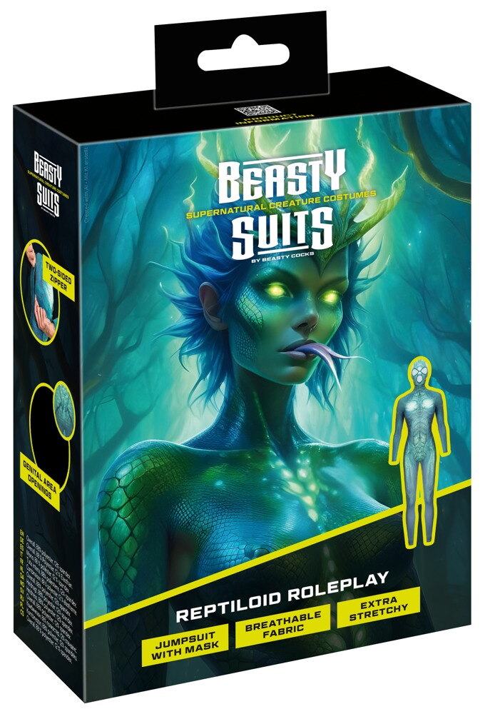 Jumpsuit "Beasty" med påsyet hovedmaske
