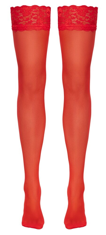 Strømper til strømpeholder med elastisk 9 cm lang blonderkant