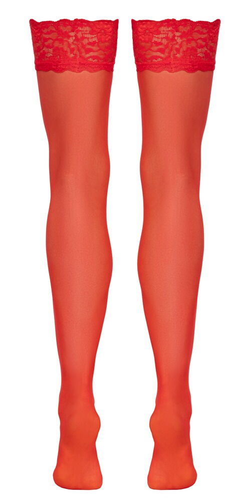 Strømper til strømpeholder med elastisk 9 cm lang blonderkant