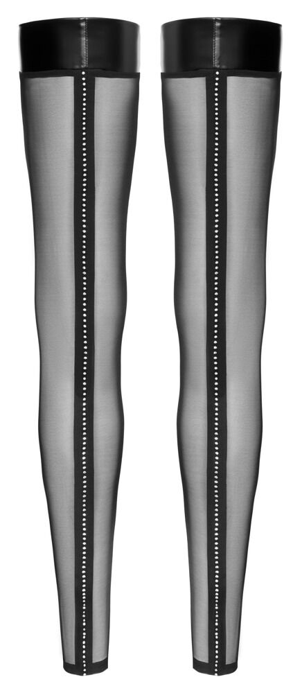 Overknees med glitrende stensøm