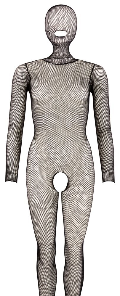 Bundløs catsuit med påsyet hovedmaske