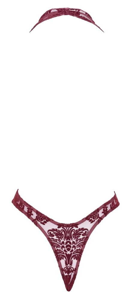 Body "Kink Royal" med fløjlsflockprint-ornamenter