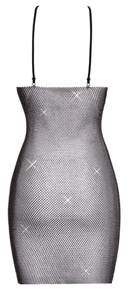 Net-minikjole med rhinestone-besætning over det hele