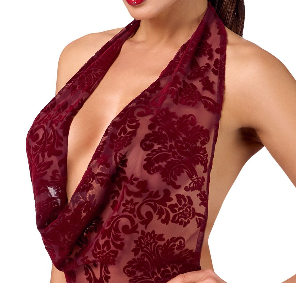 Minikjole "Kink Royal" med fløjlsflockprint-ornamenter