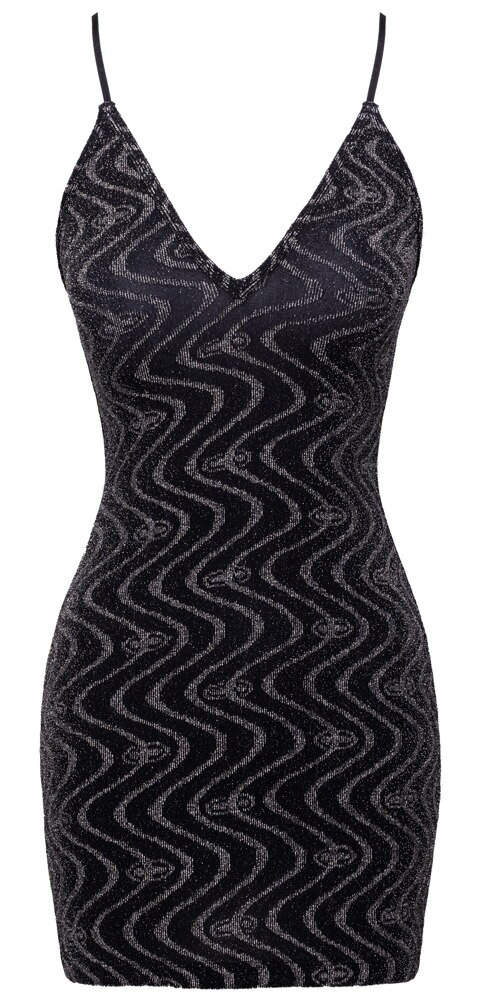 Minikjole i et glitrende zigzag-look